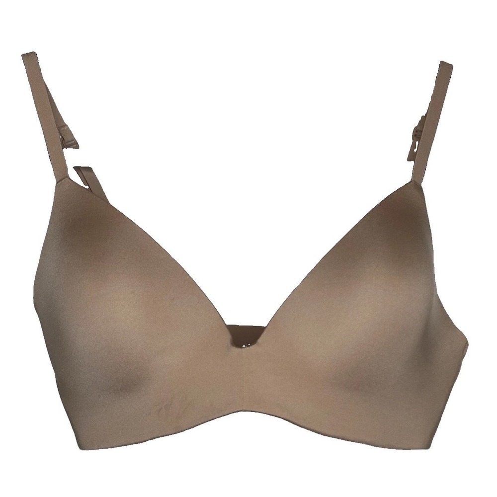 SKIMS Wireless Form T-Shirt Bra 34D Clay Beige Sand Adjustable Strap Band